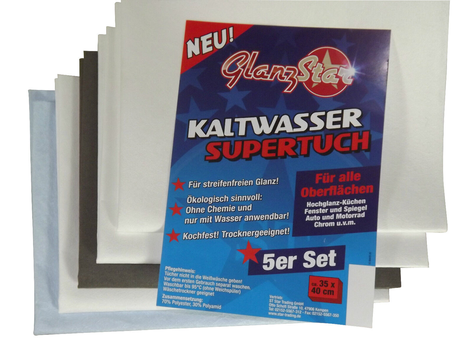 Extra langlebige Mikrofaser Kaltwasser-Tücher