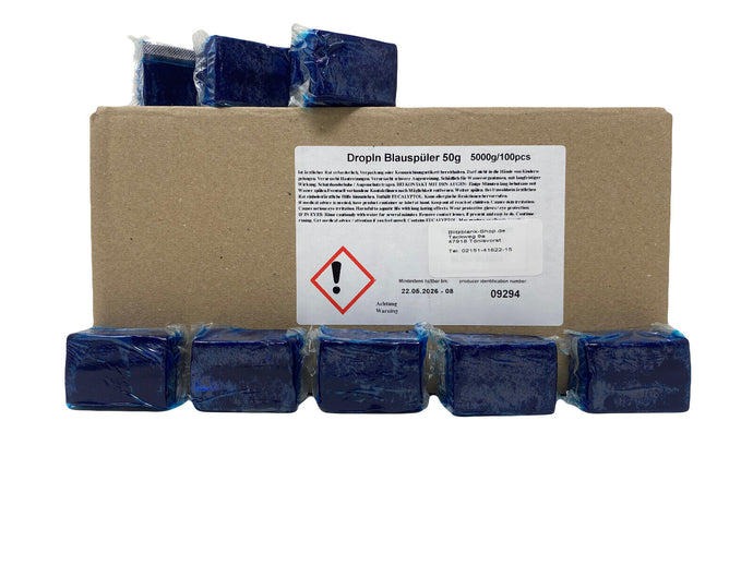 100x 50g WC Blauspüler Wasserkastenwürfel Spülkastenwürfel Reiniger-Tabs blau,