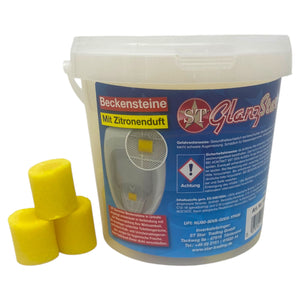 ST Glanzstar Urinal WC Steine Tabs Beckensteine mit Duft 1 KG Eimer mit Entkalker Klo Steine