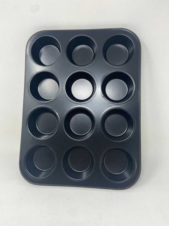 Backform Muffin 12er  ca. 35x26x3 cm antihaft Kuchenform schwarz