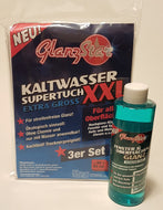 GlanzStar Kaltwassertuch XXL 3er Set mit Fenster und Oberflächenglanz 200ml