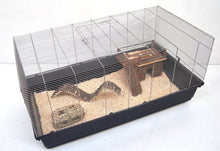 Laden Sie das Bild in den Galerie-Viewer, Nagerheim 100x55x50 cm chrom/dunkelblau Hamsterkäfig Käfig