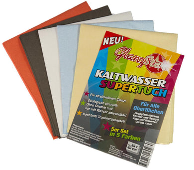 GLANZSTAR Kaltwasser Supertuch Streifenfrei Kochfest 5er Set - Jetzt in neuen Fa - Blitzblank-Shop